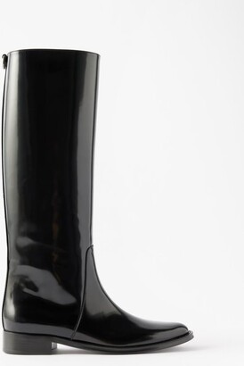 Saint Laurent Hunt 25 Patent-leather Knee Boots