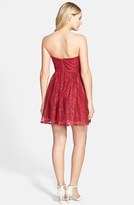 Thumbnail for your product : Hailey Logan Glitter Lace Strapless Skater Dress