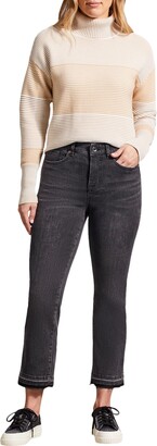 Tribal Women's Brooke Crop Wide Leg Jeans - High Rise With Tummy Tuck Panel