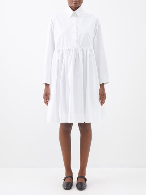 The Meaning Well Gertrude Gatheredwaist Cottonpoplin Shirt Dress