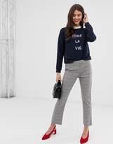 Thumbnail for your product : Vila check cropped trousers