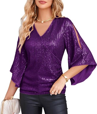 womens glitter blouses