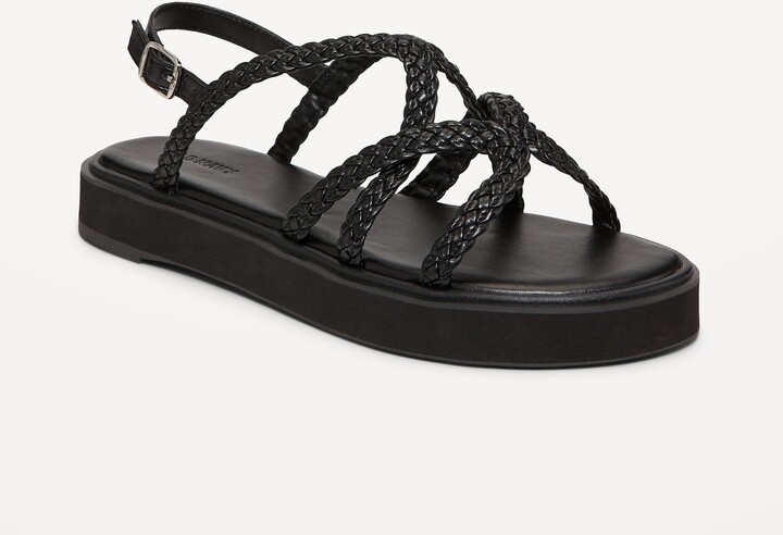 Strappy Sandals Old Navy Canada Slippers Faux Leather Navy T Strap