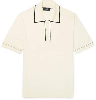 Dunhill Contrast-Tipped Cotton Polo Shirt - Men - Neutral