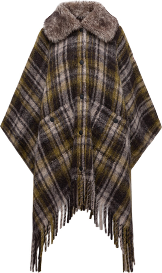 MONCLER GRENOBLE Moncler Mohair, Alpaca & Wool Blend Fringed Cape, Women,