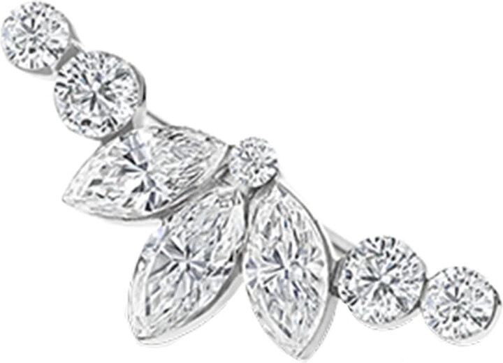 Maria Tash White Gold Invisible Diamond Lotus Open Garland Ear Climber