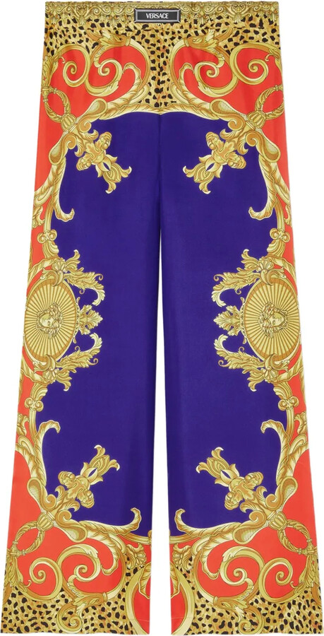 Versace Baroque-Print Elastic-Waist Trousers