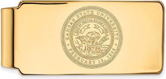 Black Bow Jewelry Co. BlackBowJewelry14kYellowGoldPlatedSterlingSilverKansasStateWildcatsNCAARectangleMoneyClip