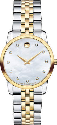 Movado 0606613 musuem classic mother-of-pearl and stainless steel watch