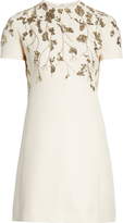 Thumbnail for your product : Valentino Floral Embroidered Crepe Couture Dress