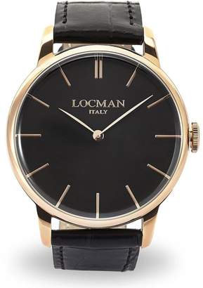 Locman Men's 41mm Leather Band Steel Case Quartz Watch 0251v09-Rgbkrgpk