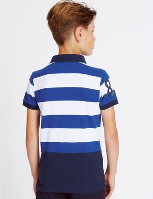 Marks and Spencer Pure Cotton Striped Polo Shirt (3-14 Years)