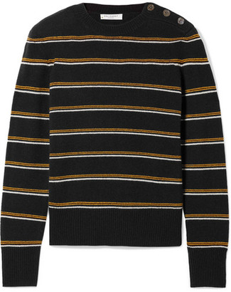 Equipment Duru Striped Wool And Cashmere-blend Sweater - Midnight blue