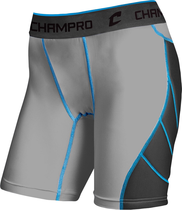 Champro Sports Windmill Compression Sliding Shorts, Women’s Medium, Grey