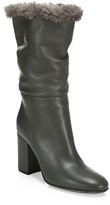 Thumbnail for your product : Gianvito Rossi Faux Fur-Trimmed Leather Boots