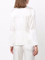 Thumbnail for your product : Almaz Floral Detail Long-Sleeve Silk Shirt