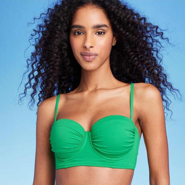 Women's Light Lift Shirred Cup Bikini Top Shade & Shore™ Green