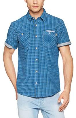 Tom Tailor Men's Ray Cool Slub Check Shirt Slim Fit Casual Shirt,S (Manufacturer Size: S)