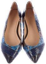 Thumbnail for your product : Loeffler Randall Embossed Leather Pointed-Toe Flats