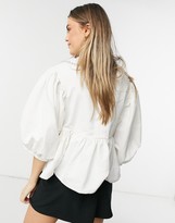 Thumbnail for your product : Sister Jane Dream blouse with bib collar and embellishment in white