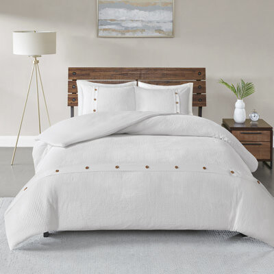 Ebern Designs Cotton Waffle Weave Comforter set