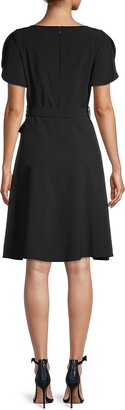 Calvin Klein Commuter Belted Puff-Sleeve Dress - ShopStyle