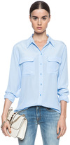 Thumbnail for your product : Equipment Signature Silk Blouse in Periwinkle Blue
