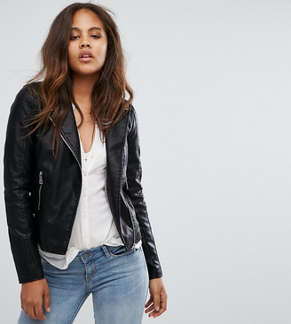 Vero Moda Tall Faux Leather Biker Jacket - ShopStyle