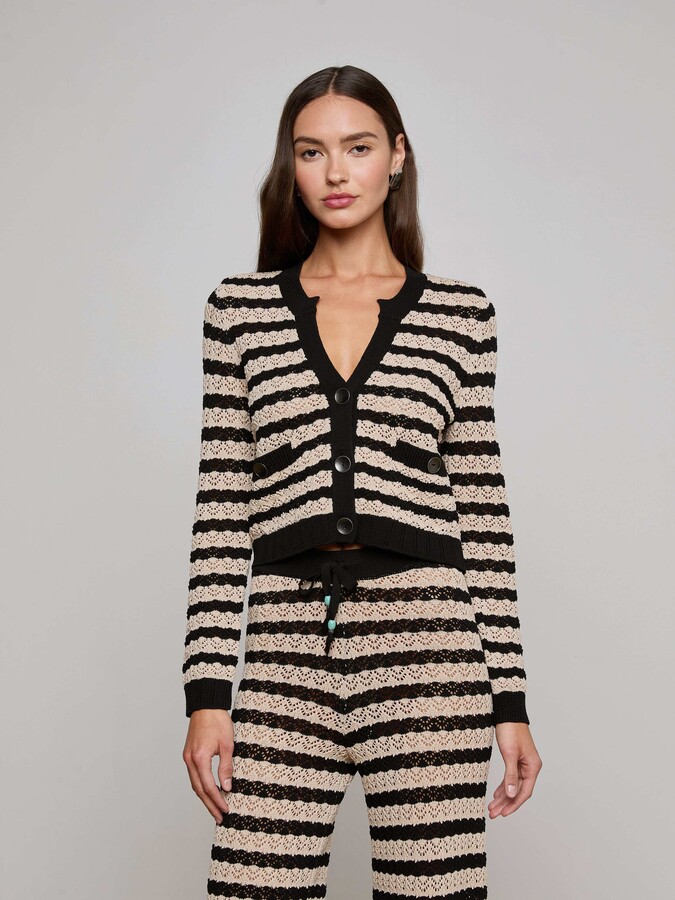 L'Agence Orla Pointelle Knit Cardigan