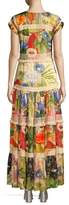 Thumbnail for your product : Carolina K. Catalina Floral V-Neck Silk Satin Midi Dress