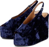 Thumbnail for your product : Dries Van Noten Velvet wedge sandals
