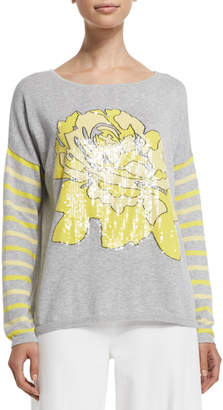 Joan Vass Rose/Striped Sweater