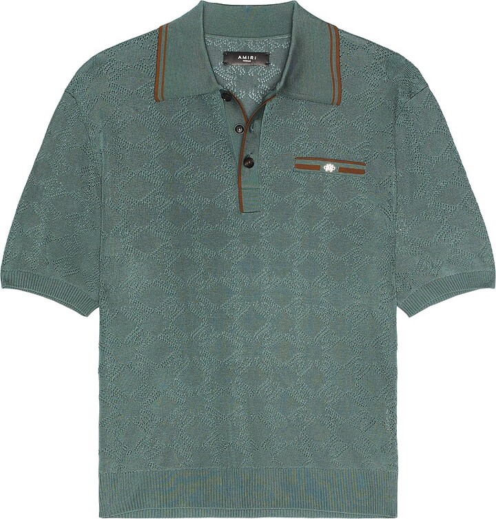 Amiri MA Mesh Polo in Blue