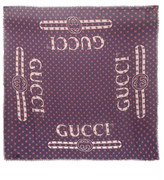 Thumbnail for your product : Gucci Logo-print Polka-dot Scarf - Red