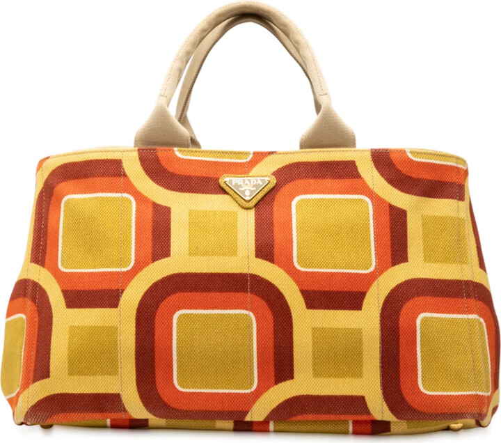 Prada Pre-Owned 2013-2025 Large Printed Canvas Canapa Soho satchel