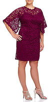 Thumbnail for your product : Adrianna Papell Plus Kimono-Sleeve Lace Dress