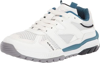 Geox Kids Tuono 2 (Little Kid/Big Kid) (White/Blue) Boy's Shoes