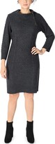 Thumbnail for your product : Sandra Darren Long Sleeve Split Button Cowl Neck Sweater Dress