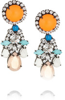 Thumbnail for your product : Shourouk Marguerite gunmetal-tone painted crystal earrings