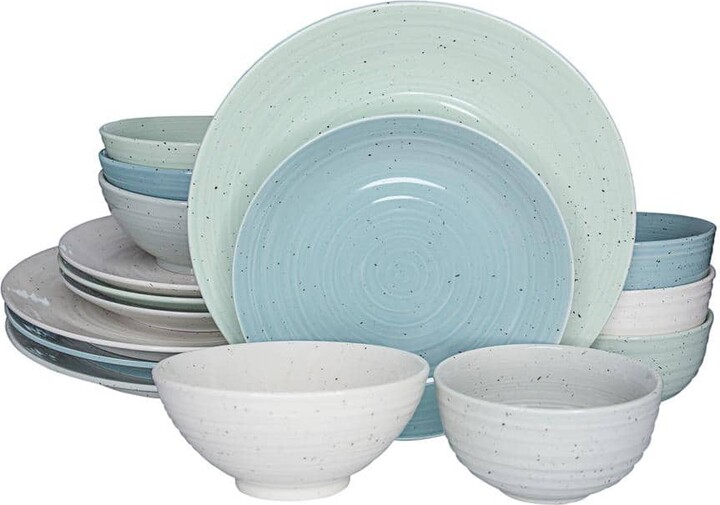 Sango Siterra Artist's Blend 16-Piece Casual Mixed Stoneware Dinnerware Set (Service for 4)