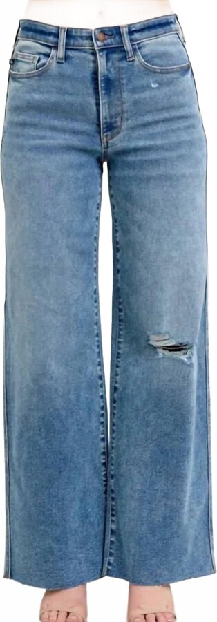 Judy Blue Vintage Wide Leg Denim Jeans In Blue