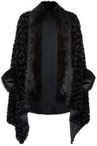 Thumbnail for your product : New Look Cameo Rose Black Faux Fur Cape