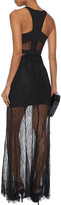 Thumbnail for your product : Halston Crepe-paneled Lace Gown