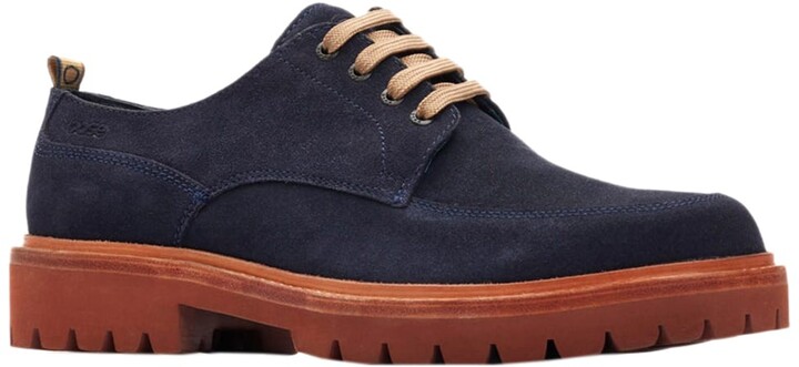 Mens New Navy Shoes Suede Leather Casual Trainers RRP £39.50 Size 9 