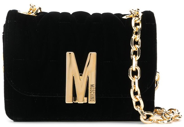 moschino black velvet bag