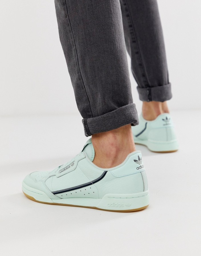 adidas continental 80s in mint green 