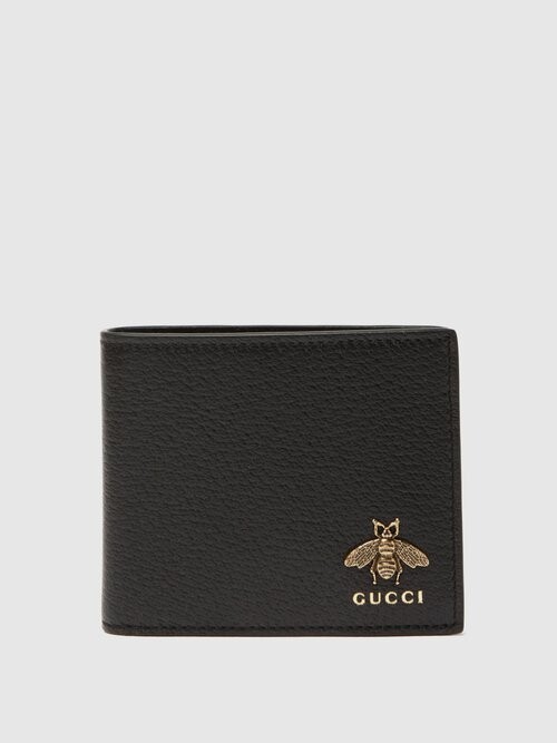 Gucci Bee-plaque Leather Bi-fold Wallet - ShopStyle