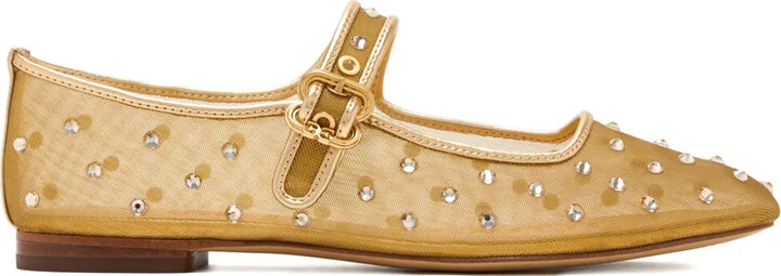 Sam Edelman Crystal-Embellished Mesh Ballet Flats