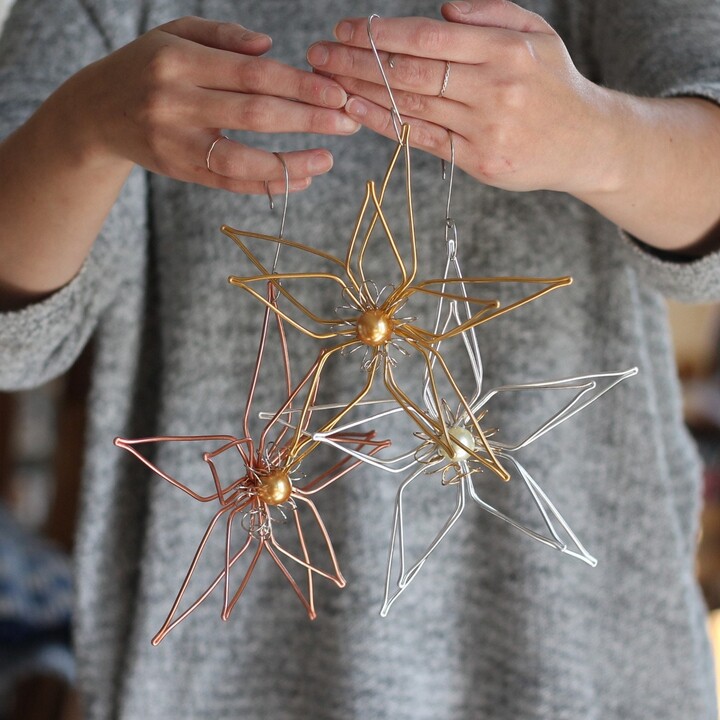 Handmade Wire Star Ornament Final Stock