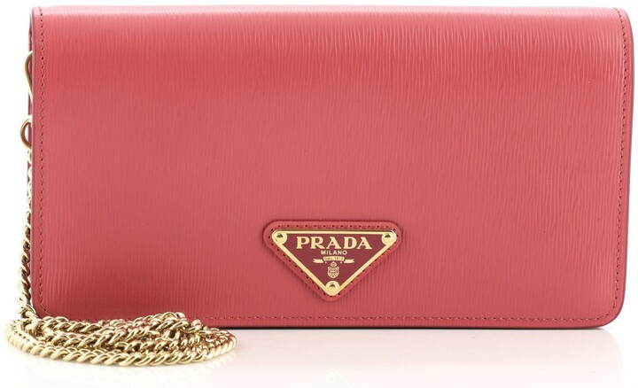 prada quilted wallet on chain